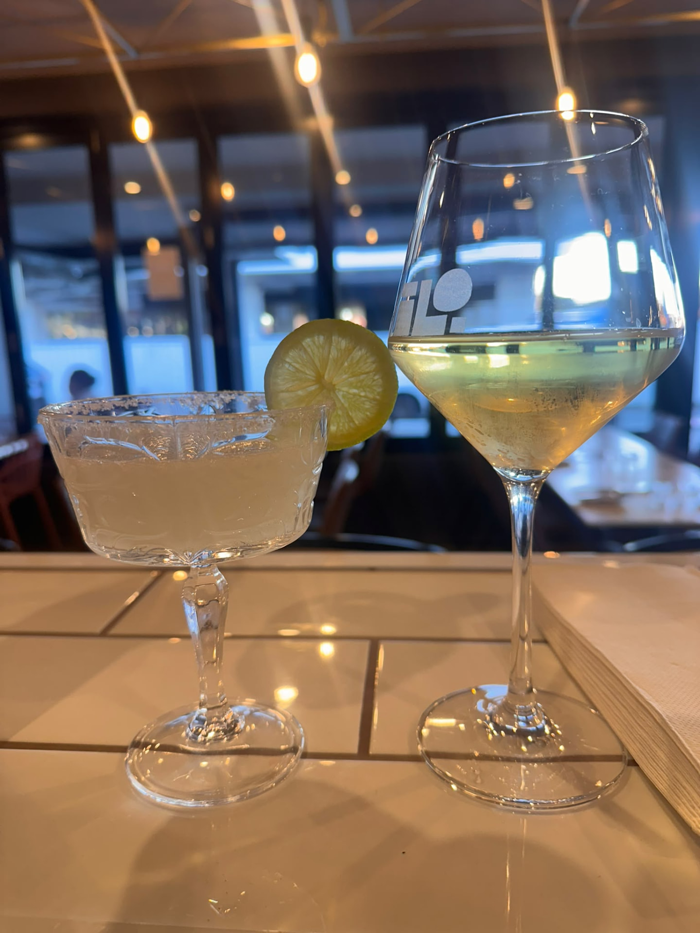 Margarita and martini at the SUGO'S bar